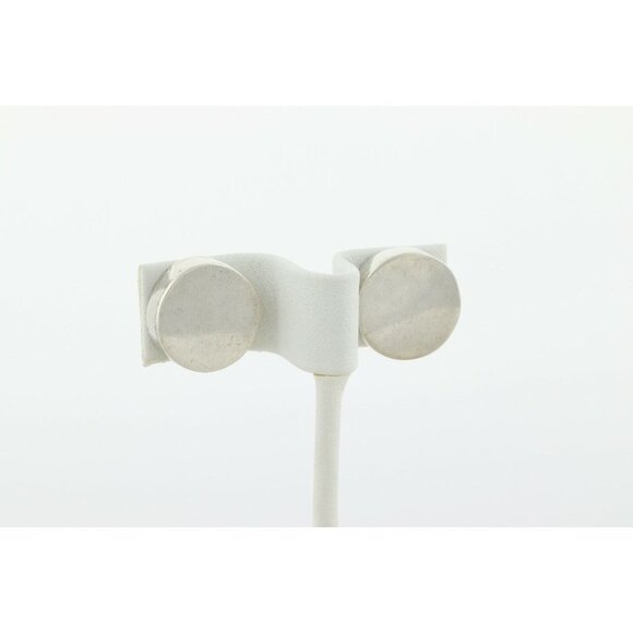 Sterling Silver Round Button Earrings Stud Post Earrings - Picture 5 of 9